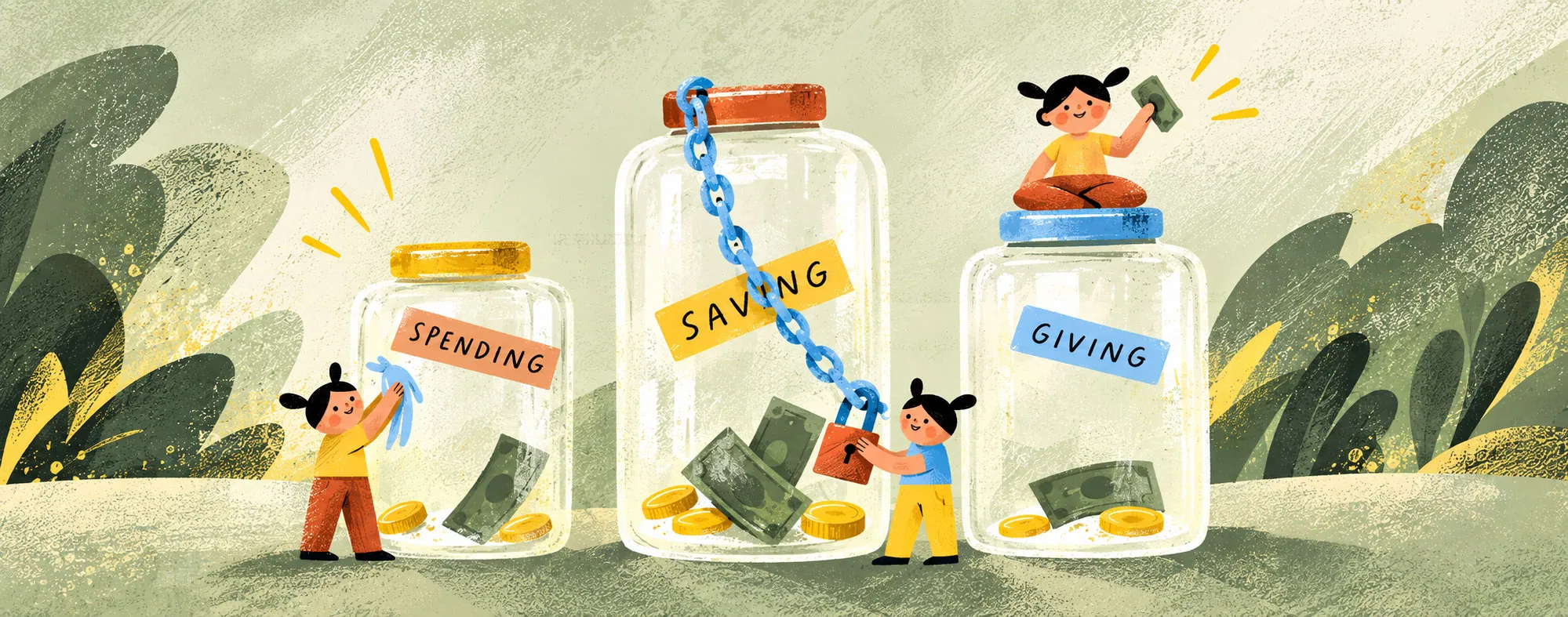 How to Teach Kids Money Basics With a Three-Jar Allowance System