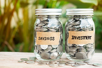 Money jar for savings and investments