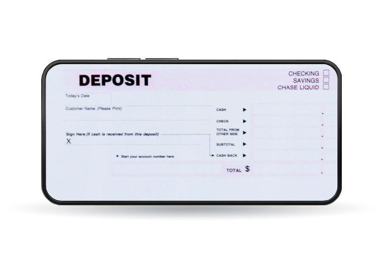 Remote deposit on mobile screen