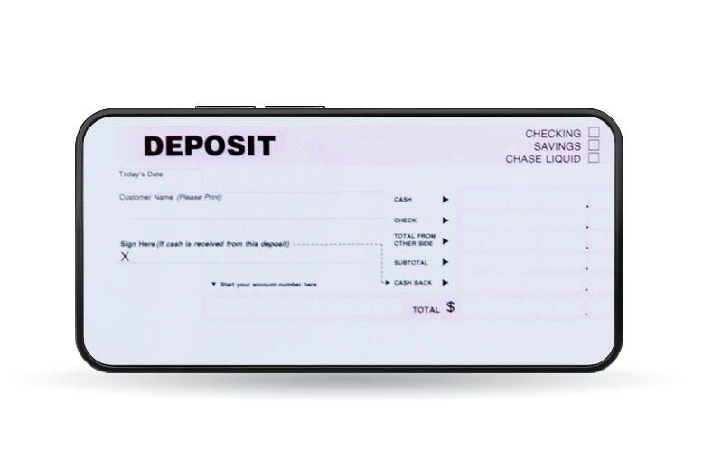 Remote Deposit Remote deposit on mobile screen